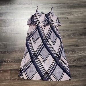 Lane Bryant Pleated Chiffom Maxi Dress